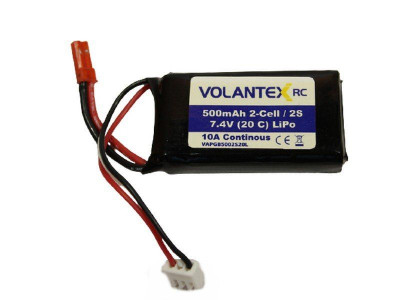 Аккумулятор Li-Po 500mAh, 7,4V JST для самолета Volantex RC Mustang