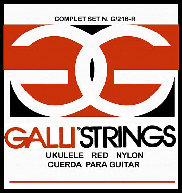 Струны для укулеле сопрано, концерт, тенор GALLI STRINGS G216R нейлон, цвет - красный