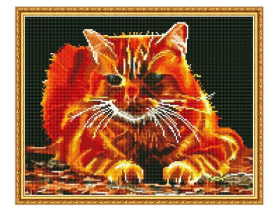 Алмазная мозаика с нанесенной рамкой 40х50 ОГНЕННЫЙ (22 цвета)