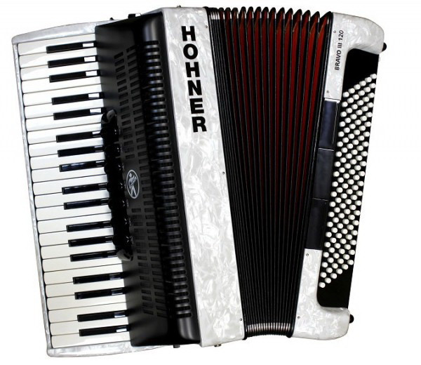 Аккордеон 4/4 HOHNER Bravo III 120 (A1681S) white белый