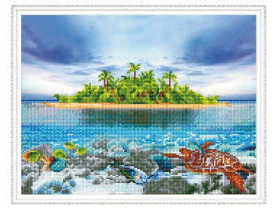 Алмазная мозаика с нанесенной рамкой 40х50 ОСТРОВ (34 цвета)