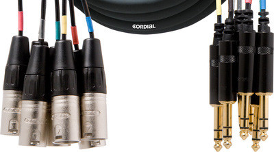 Мультикор Cordial CML 8-0 MV 5 C 8xXLR male/8xджек стерео 6,3 мм, 5м