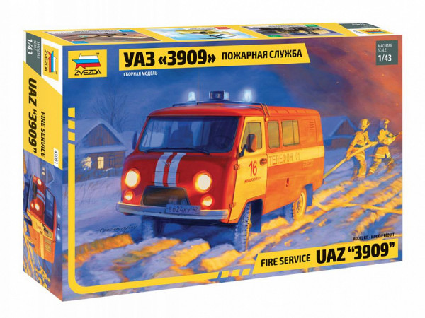 УАЗ-3909 "Буханка". Пожарная служба. 1/43
