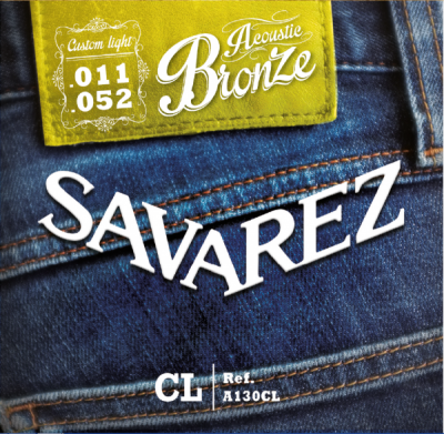 Струны для акустических гитар SAVAREZ A130CL Acoustic Bronze (11-15-22-32-41-52) легкого натяжения