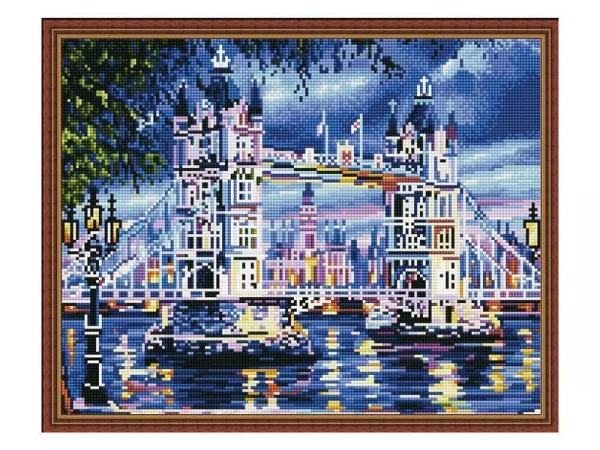 Картина мозаикой с нанесенной рамкой 40х50 ТАУЭРСКИЙ МОСТ (30 цветов)