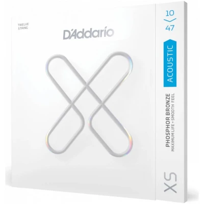 Струны для 12-струнной акустической гитары (10-47) D'ADDARIO XSAPB 1047-12 Light лёгкое натяжение
