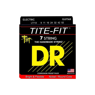 Струны для электрогитар DR LT7-9-52 никелевые, TITE-FIT