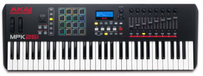 AKAI PRO MPK261 USB миди клавиатура 61 клавиша, 16 пэдов, 8 фейдеров, 8 ручек