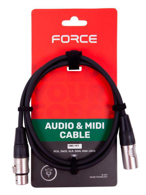 Кабель микрофонный FORCE FMC-14/1 XLR (F) -XLR (M), 1 м