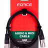 Кабель микрофонный FORCE FMC-14/1 XLR (F) -XLR (M), 1 м