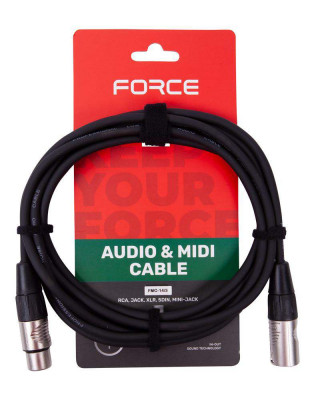 Кабель микрофонный FORCE FMC-14/3 XLR (F) -XLR (M), 3 м