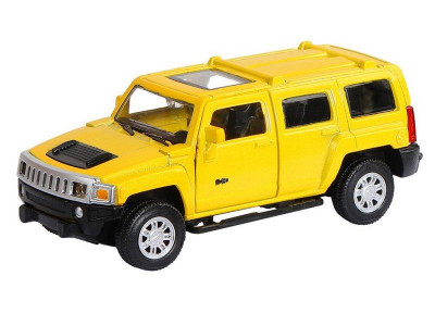 Машина "АВТОПАНОРАМА" Hummer H3, желтый, 1/43, инерция, в/к 17,5*12,5*6,5 см