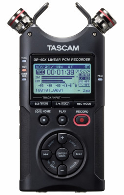 TASCAM DR-40X портативный цифровой аудиорекордер wav/mp3 со встроенным аудиоинтерфейсом