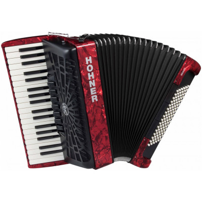 Аккордеон 7/8 HOHNER The New Bravo III 96 red 3-х голосный, правая клавиатура - 37 клавиш, красный