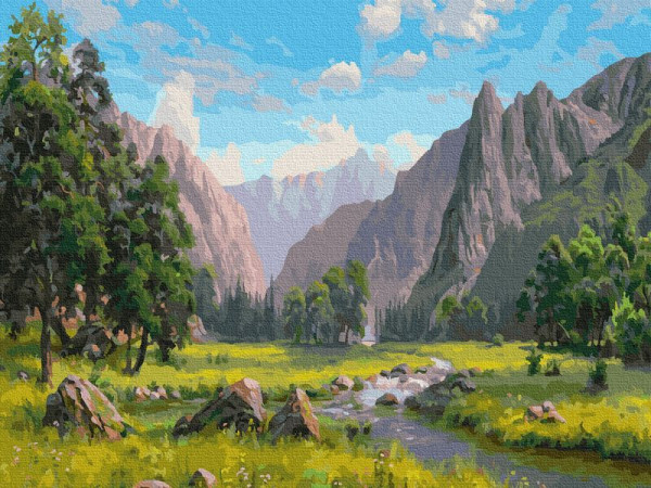 Картина по номерам 40х50 ПРИЩЕПА. ГОРНАЯ ИДИЛЛИЯ (36 цветов)
