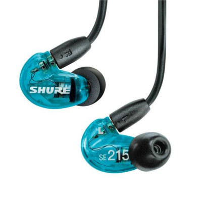 SHURE SE215SPE-B-BT1-EFS беспроводные внутриканальные Bluetooth наушники с одним динамическим драйвером, прозрачный голубой.