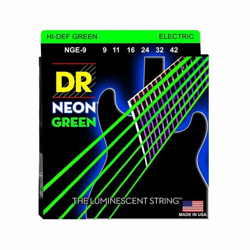 Струны для электрогитар люминесцентные DR NGE-9-42 NEON Green