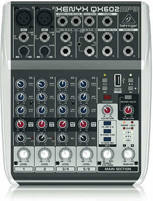 Behringer Xenyx QX602MP3 аналоговый микшерный пульт с ультранизким уровнем шума