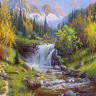 Картина по номерам 40х50 Прищепа. Горный ручей (31 цвет)