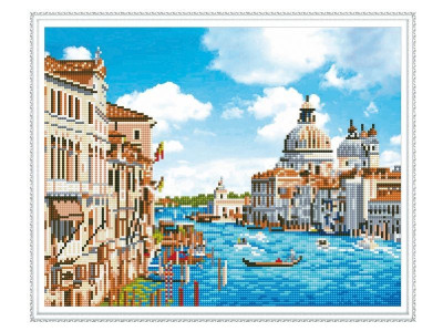 Алмазная мозаика с нанесенной рамкой 40х50 САНТА-МАРИЯ-ДЕЛЛА-САЛЮТЕ (22 цвета)