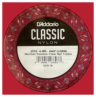 D'ADDARIO J2703 -  струна 3-я для классической гитары без обмотки