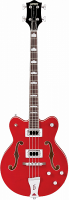 Gretsch G5442BDC Electromatic Hollow Body 30.3' Short Scale Bass, RW F-board, Transparent Red бас-гитара