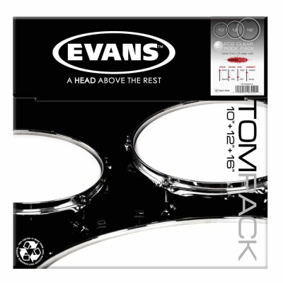 Комплект пластиков EVANS ETP-EC2S CLR-R 10"12"16" Edge control Clear