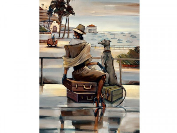 Картина по номерам с цветной схемой на холсте 30х40 Путешественница (18 цветов)