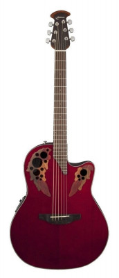 Ovation CE44-RR Celebrity Elite Mid Cutaway Ruby Red электроакустическая гитара