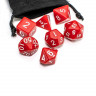 Набор из 7 игровых кубиков для ролевых игр, красный, с мешочком