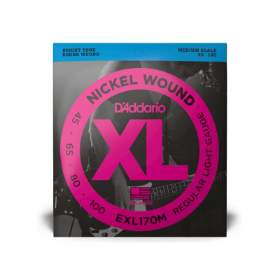 Комплект струн для бас-гитары D'Addario EXL170M, 45-100