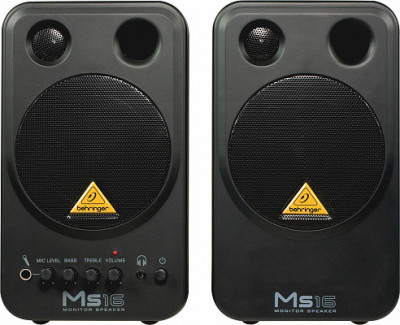 BEHRINGER MS16 MONITOR SPEAKERS 2-полосная персональная мониторная система 2 х 8 Вт