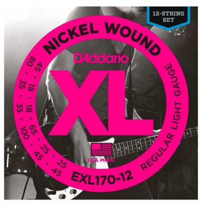 Комплект струн для 12-ти стр бас-гитары D'ADDARIO EXL170-12-стр